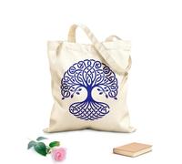 AILOONG celtic roots tree of life silhouette design Flat Tape Handle Tote Bag 340g/m² thick fabric Replaces school bag