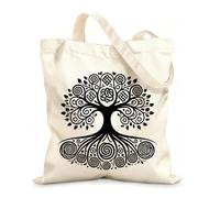 AILOONG celtic tree of life clipart beautiful celtic tree silhouette Flat Tape Handle Tote Bag 12 oz thick fabric Replaces school bag 25x30cm Small