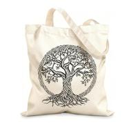 AILOONG celtic tree of life clipart celtic tree silhouette a celtic tree Flat Tape Handle Tote Bag 12 oz thick fabric Replaces school bag 25x30cm Small
