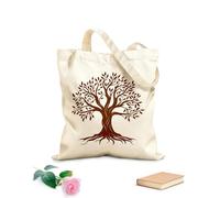 AILOONG celtic tree of life clipart celtic tree silhouette a yew of ross celtic tree Flat Tape Handle Tote Bag 340g/m² thick fabric Replaces school bag