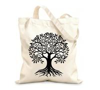 AILOONG celtic tree of life clipart celtic tree silhouette an ash celtic tree Flat Tape Handle Tote Bag 12 oz thick fabric Replaces school bag 25x30cm Small