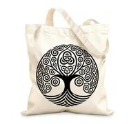 AILOONG celtic tree of life with spirals clipart Flat Tape Handle Tote Bag 12 oz thick fabric Replaces school bag 25x30cm Small