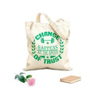 AILOONG change happens at the speed of trust Flat Tape Handle Tote Bag 340g/m² thick fabric Replaces school bag