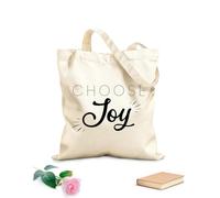 AILOONG choose joy brush calligraphy banner with Flat Tape Handle Tote Bag 12 oz thick fabric Replaces school bag 25x30cm Small