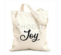 AILOONG choose joy brush calligraphy banner with Flat Tape Handle Tote Bag 12 oz thick fabric Replaces school bag 35x40cm Large