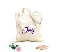 AILOONG choose joy brush calligraphy banner with Flat Tape Handle Tote Bag 340g/m² thick fabric Replaces school bag