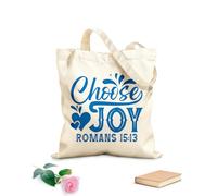 AILOONG Choose Joy Romans 1513 Reusable Shopper Bags 340g/m² thick fabric Foldable