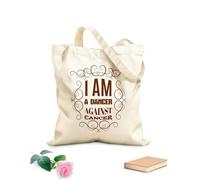 AILOONG Christian Bible i am a dancer against cancer Reusable Shopper Bags 340g/m² thick fabric Foldable