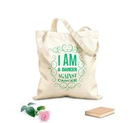 AILOONG Christian Bible i am a dancer against cancer Reusable Shopper Bags 340g/m² thick fabric Foldable