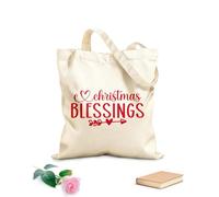 AILOONG Christmas Blessings Christian God Reusable Shopper Bags 340g/m² thick fabric Foldable