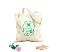 AILOONG Christmas commemorative quotes Your wings are ready but our hearts are not Flat Tape Handle Tote Bag 340g/m² thick fabric Replaces school bag