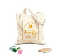 AILOONG Christmas commemorative quotes Your wings are ready but our hearts are not Flat Tape Handle Tote Bag 340g/m² thick fabric Replaces school bag