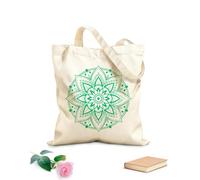 AILOONG circle pattern in the form of mandala Flat Tape Handle Tote Bag 340g/m² thick fabric Replaces school bag