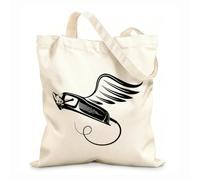 AILOONG Clipper With Wings Barber Tools Barbershop Cotton Canvas Shopping Bag 12 oz thick fabric Uses as a gift bag 25x30cm Small