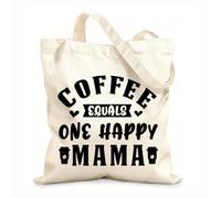 AILOONG coffee equals one happy mama coffee quotes Flat Tape Handle Tote Bag 12 oz thick fabric Replaces school bag 31x36cm Medium