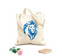 AILOONG Cotton Canvas Shopping Bag Abstract Lion King Head African Predator 340g/m² thick fabric Uses as a gift bag