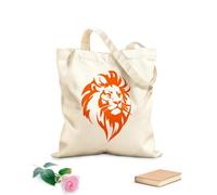 AILOONG Cotton Canvas Shopping Bag Abstract Lion King Head African Predator 340g/m² thick fabric Uses as a gift bag