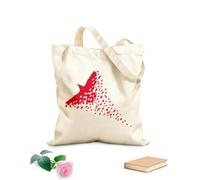 AILOONG Cotton Canvas Shopping Bag Abstract Raven Birds Patterns Gothic Style 340g/m² thick fabric Uses as a gift bag