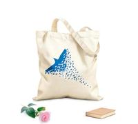 AILOONG Cotton Canvas Shopping Bag Abstract Raven Birds Patterns Gothic Style 340g/m² thick fabric Uses as a gift bag