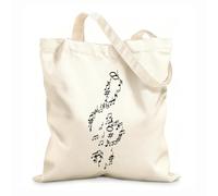 AILOONG Cotton Canvas Shopping Bag Abstract Treble Clef Musical Notes Melodious 12 oz thick fabric Uses as a gift bag 31x36cm Medium