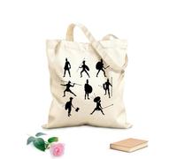 AILOONG Cotton Canvas Shopping Bag Ancient Greek Warriors Silhouettes Weapons 12 oz thick fabric Uses as a gift bag 25x30cm Small