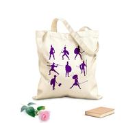 AILOONG Cotton Canvas Shopping Bag Ancient Greek Warriors Silhouettes Weapons 340g/m² thick fabric Uses as a gift bag