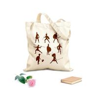 AILOONG Cotton Canvas Shopping Bag Ancient Greek Warriors Silhouettes Weapons 340g/m² thick fabric Uses as a gift bag