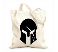 AILOONG Cotton Canvas Shopping Bag Ancient Spartan Warrior Helmet 12 oz thick fabric Uses as a gift bag 25x30cm Small