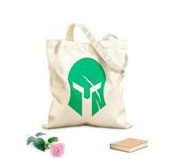 AILOONG Cotton Canvas Shopping Bag Ancient Spartan Warrior Helmet 340g/m² thick fabric Uses as a gift bag