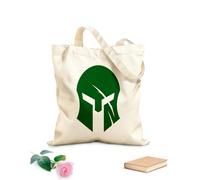 AILOONG Cotton Canvas Shopping Bag Ancient Spartan Warrior Helmet 340g/m² thick fabric Uses as a gift bag