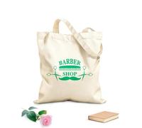AILOONG Cotton Canvas Shopping Bag Barber Beauty Scissors Mustache Barbershop Hair Salon 340g/m² thick fabric Uses as a gift bag