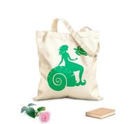 AILOONG Cotton Canvas Shopping Bag Bathroom Mermaid Fantasy Marine Sea Turtle Shell 340g/m² thick fabric Uses as a gift bag