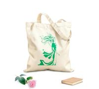 AILOONG Cotton Canvas Shopping Bag Beautiful Samurai Girl Sword Woman Warrior 340g/m² thick fabric Uses as a gift bag