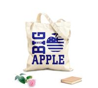 AILOONG Cotton Canvas Shopping Bag Big Apple NY American 340g/m² thick fabric Uses as a gift bag