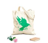 AILOONG Cotton Canvas Shopping Bag Black Bird Studio Flying Raven Ripper Gothic Style 340g/m² thick fabric Uses as a gift bag
