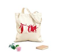 AILOONG Cotton Canvas Shopping Bag Blues Jazz Band Club Musical Instruments 340g/m² thick fabric Uses as a gift bag