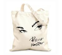 AILOONG Cotton Canvas Shopping Bag Brow Master Woman Eyelashes Beauty Salon 12 oz thick fabric Uses as a gift bag 35x40cm Large