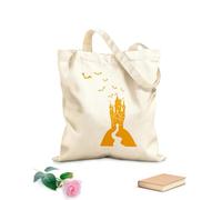AILOONG Cotton Canvas Shopping Bag Cartoon Gothic Dracula's Castle Halloween Bats 340g/m² thick fabric Uses as a gift bag