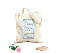 AILOONG Cotton Canvas Shopping Bag Dance, Love, Sing, Live Like Heaven on Earth 340g/m² thick fabric Uses as a gift bag