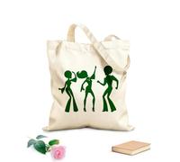 AILOONG Cotton Canvas Shopping Bag Disco Party Dancing Time Music Night Club 340g/m² thick fabric Uses as a gift bag