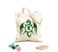 AILOONG Cotton Canvas Shopping Bag Dragon Shield Weapons Man Cave Greek Warrior 340g/m² thick fabric Uses as a gift bag