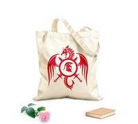 AILOONG Cotton Canvas Shopping Bag Dragon Shield Weapons Man Cave Greek Warrior 340g/m² thick fabric Uses as a gift bag