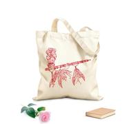 AILOONG Cotton Canvas Shopping Bag Ethnicity Folklore Musical Instrument Music 340g/m² thick fabric Uses as a gift bag