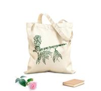 AILOONG Cotton Canvas Shopping Bag Ethnicity Folklore Musical Instrument Music 340g/m² thick fabric Uses as a gift bag