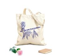AILOONG Cotton Canvas Shopping Bag Ethnicity Folklore Musical Instrument Music 340g/m² thick fabric Uses as a gift bag