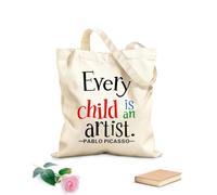 AILOONG Cotton Canvas Shopping Bag Every child is an artist. 340g/m² thick fabric Uses as a gift bag