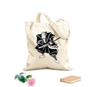 AILOONG Cotton Canvas Shopping Bag Funny Warrior Asian Samurai with Sword 12 oz thick fabric Uses as a gift bag 31x36cm Medium