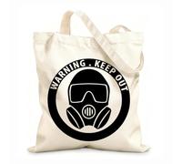 AILOONG Cotton Canvas Shopping Bag Gas Mask Military Boy Teen 12 oz thick fabric Uses as a gift bag 25x30cm Small