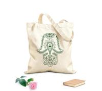 AILOONG Cotton Canvas Shopping Bag God's Hand Hamsa Amulet Judaism 340g/m² thick fabric Uses as a gift bag