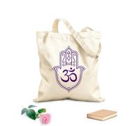 AILOONG Cotton Canvas Shopping Bag Hamsa God's Hand Amulet Judaism Talisman Zen 340g/m² thick fabric Uses as a gift bag